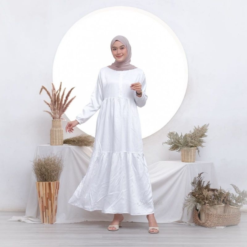 GAMIS POLOS SERI PUTIH TERBARU/POLOS SUSUN 2