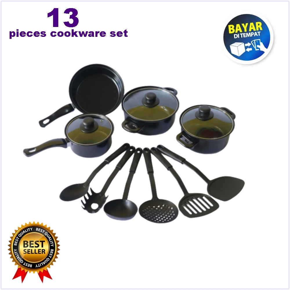 Cookware Set / Alat Masak 1 Set 13 Pcs / Panci Masak Set / 13 Pcs / Panci Serbaguna Lengkap Untuk Ma