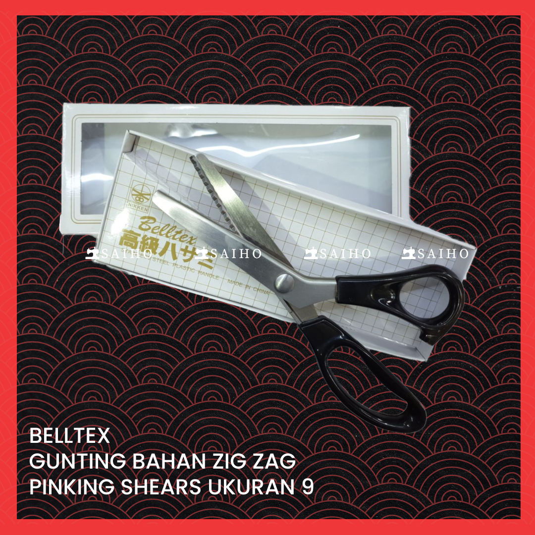 Gunting Bahan Kain ZigZag / Pinking Shears BELLTEX Ukuran 9 Inch