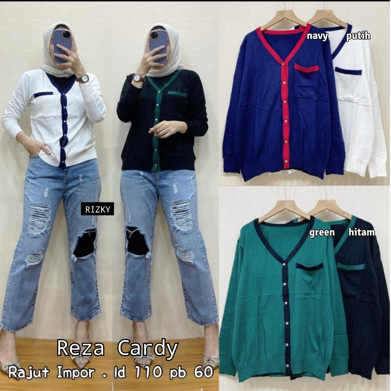 MAIDA • VANDA • REZA TOP BY NURA HANA RIZKY SWEATER RAJUT IMPORT KOREAN STYLE