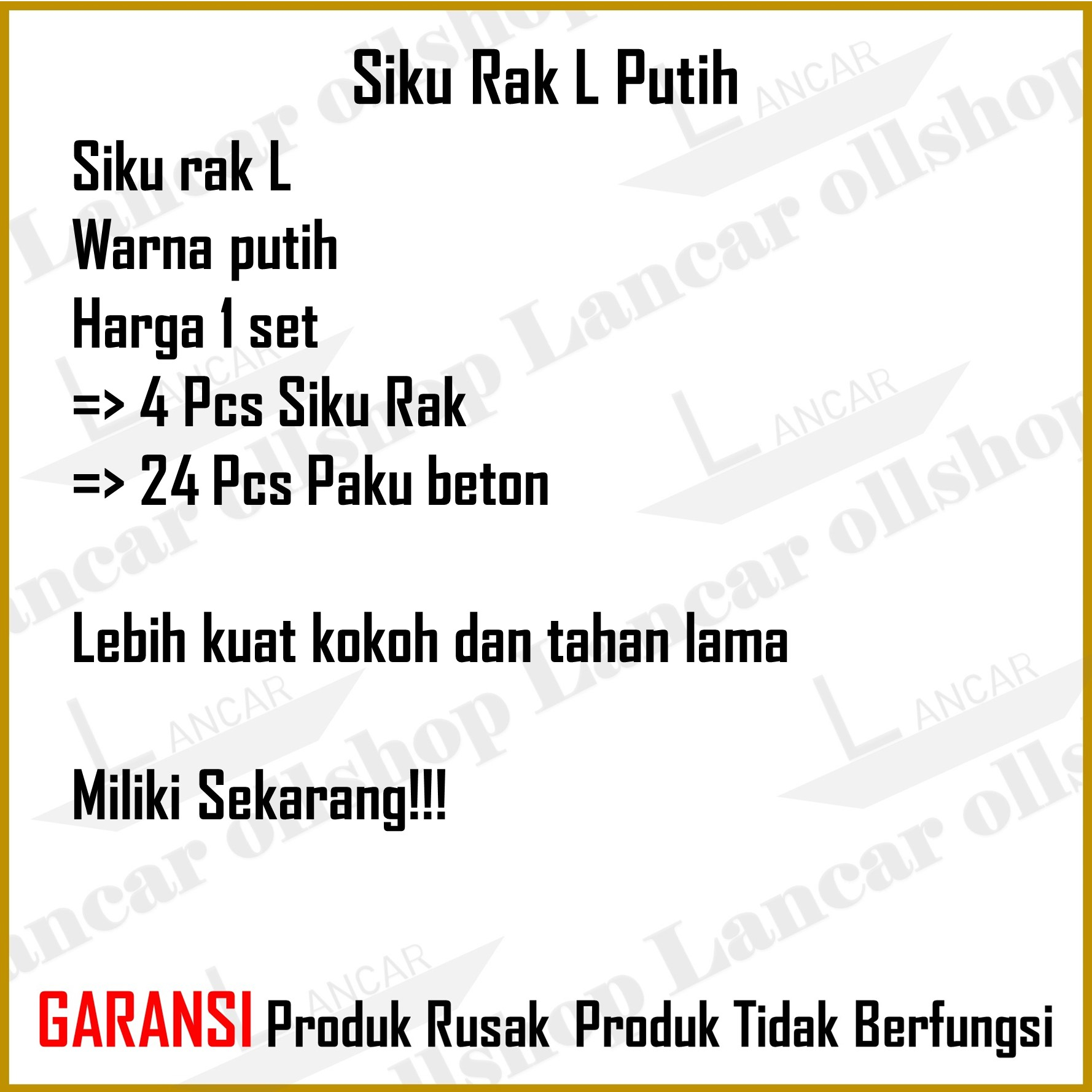 4 Pcs Siku Rak Dinding L Putih Siku Penyangga / Rak Dekorasi Ruangan Siku Putih / 4 Pcs Siku Rak 24 Pcs Paku Beton Ambalan Rak Dinding