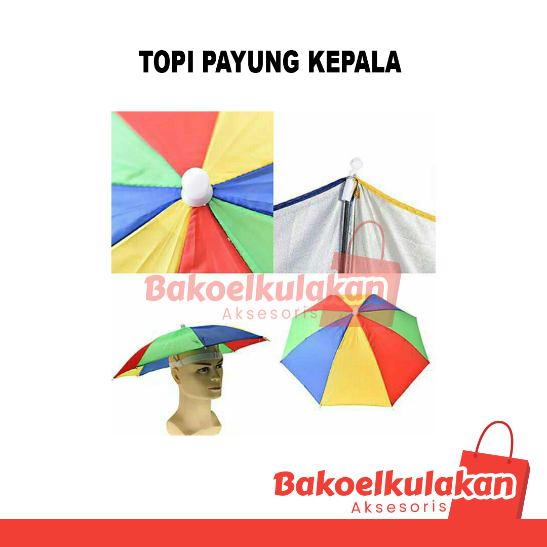 TOPI PAYUNG KEPALA ANTI PANAS ANTI HUJAN