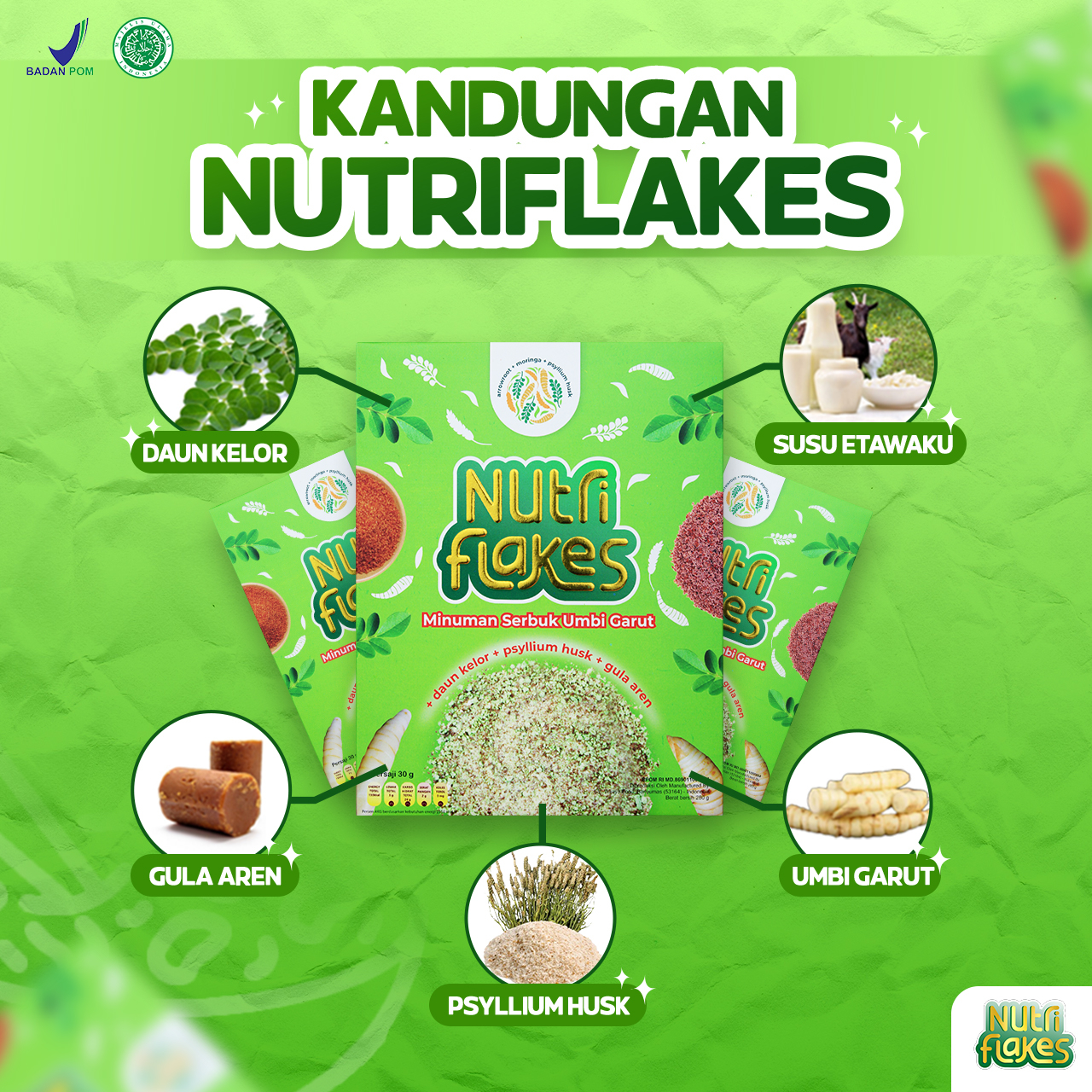 Nutriflakes Sereal Umbi Garut Atasi Asam Lambung Original 1 Box