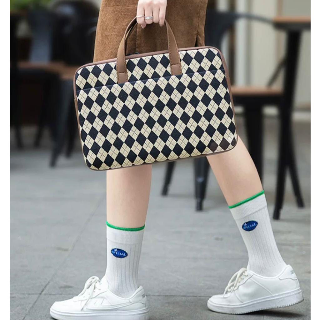 Tas Laptop Jinjing Handstrap BRINCH Diamond with small pouch