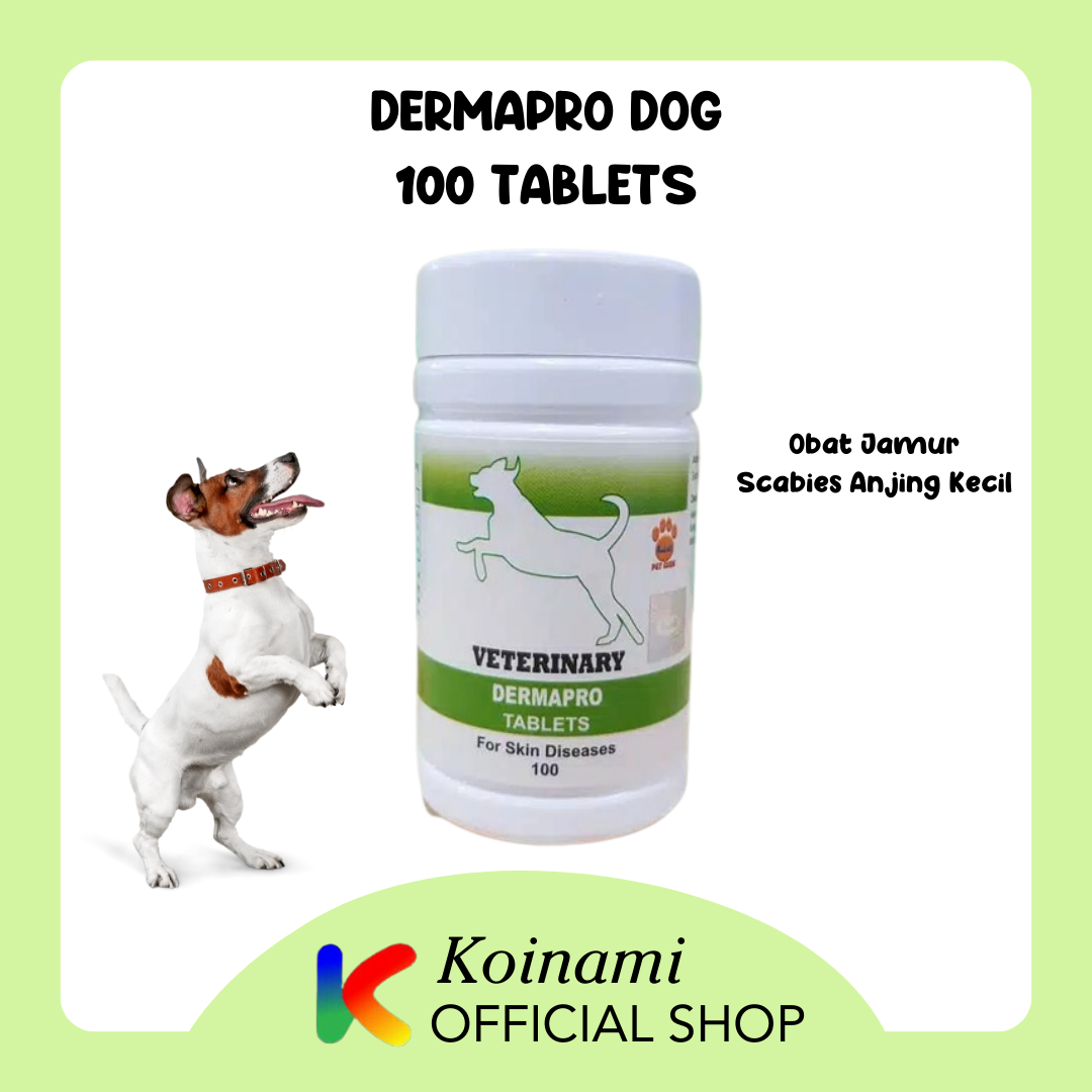 DERMAPRO dog 100 tablet / raid all / medium / large / obat jamur scabies anjing besar / veterinary