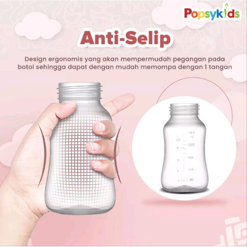 Botol Pompa Asi Slimneck Bisa Untuk Penampung Asi pada Pompa Asi Berleher Standar / Slimneck seperti Popsykids, Pompa Asi Mama Choice  dan Pompa Asi Lainnya / Botol Pompa Asi Murah standar neck / Botol Susu 150ml