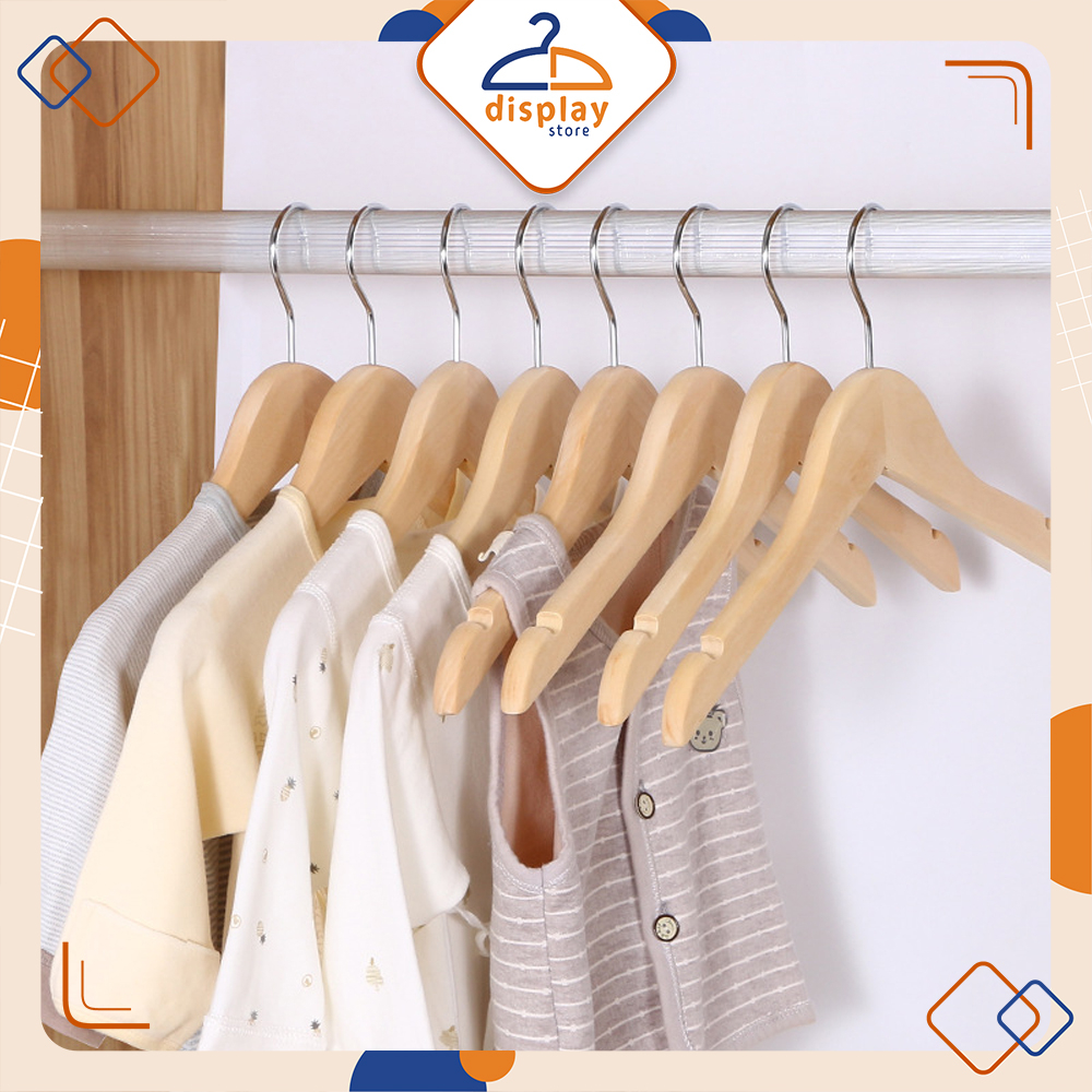 Hanger Kayu Display Distro Butik Toko Pakaian Gantungan Baju Kaos Gamis