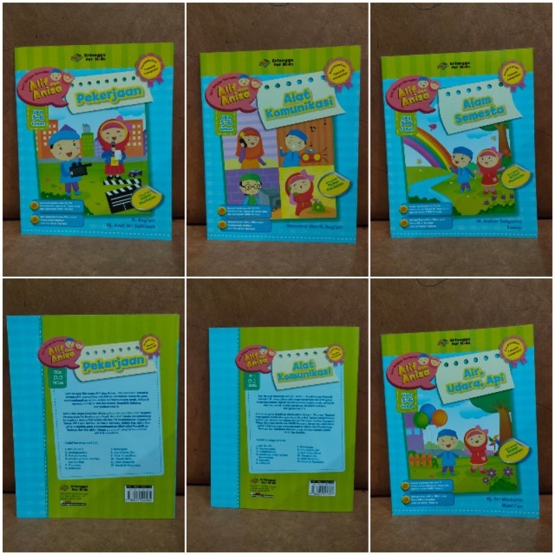 Seri Belajar Bersama Alif dan Anisa usia 5-6 tahun Alam Semesta, Air, Udara, Api, Alat Komunikasi, d