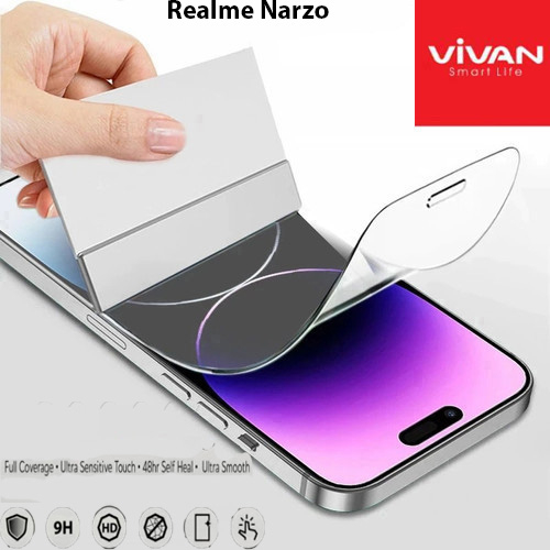 Vivan Hydrogel Realme Narzo Anti Gores Original Crystal Clear Protector Screen Guard Full Cover