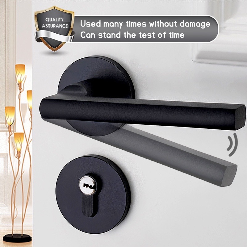 Pegangan Pintu 1 Set Model Kekinian Handle Lock Door Hitam Doff Premium Bedroom Living Room