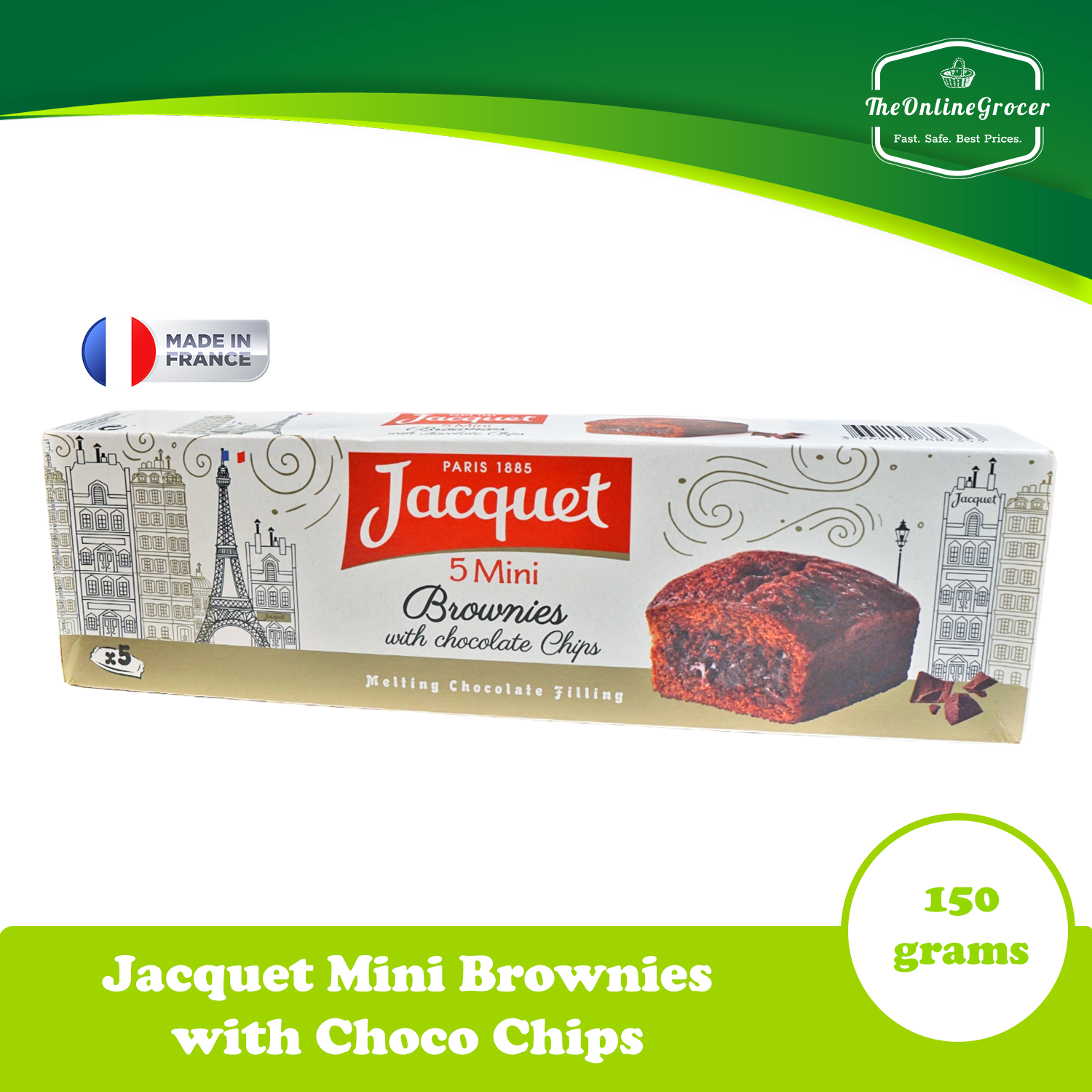 Jacquet Mini Brownies Chocolate Chips 150gr (5x30gr)