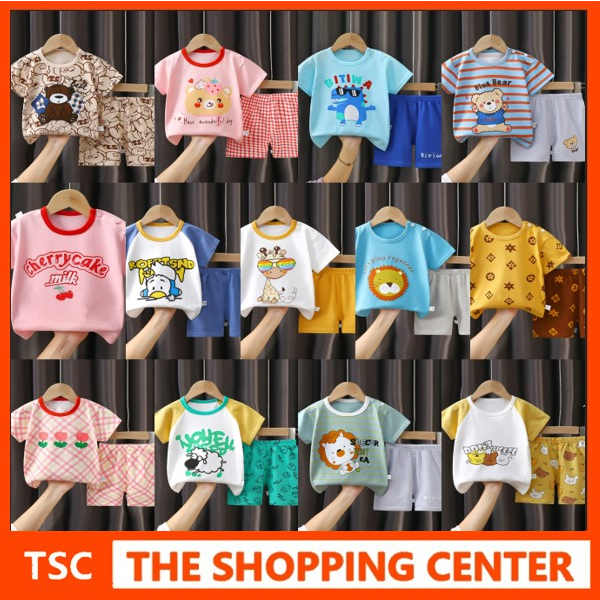 TSC - DDA3 SETELAN ANAK 0-2 TAHUN SETELAN BAYI PIYAMA BAYI BAJU PENDEK DAN CELANA PENDEK 28-40