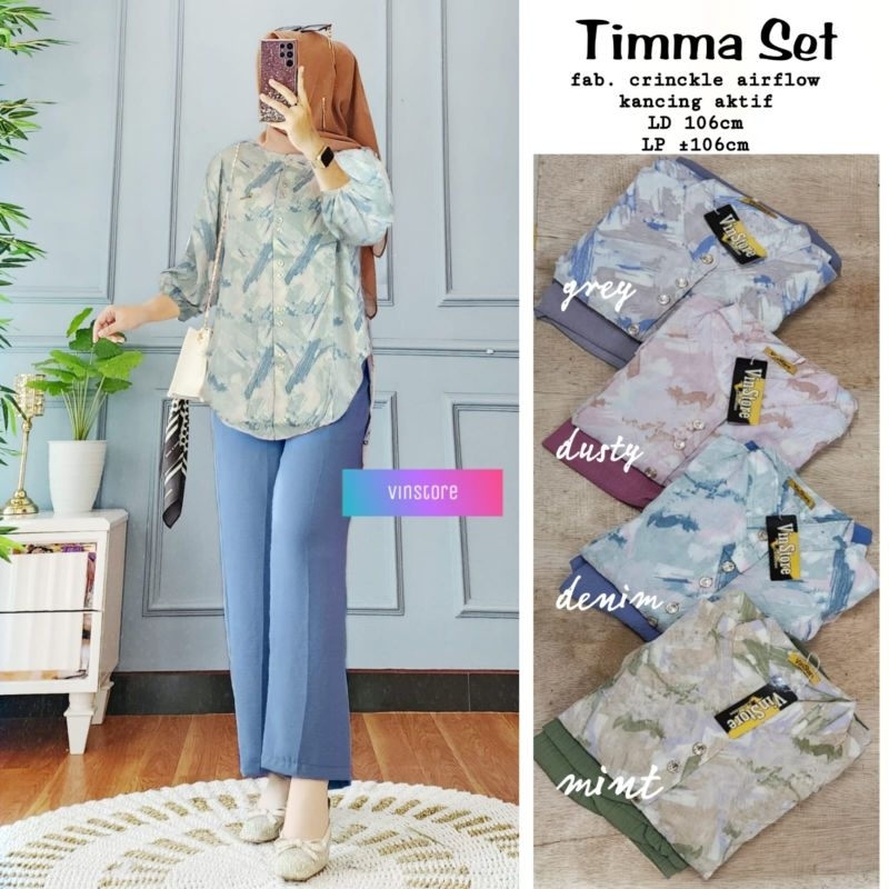 TIMMA Set Celana ORI VINSTORE | Crinkle Airflow