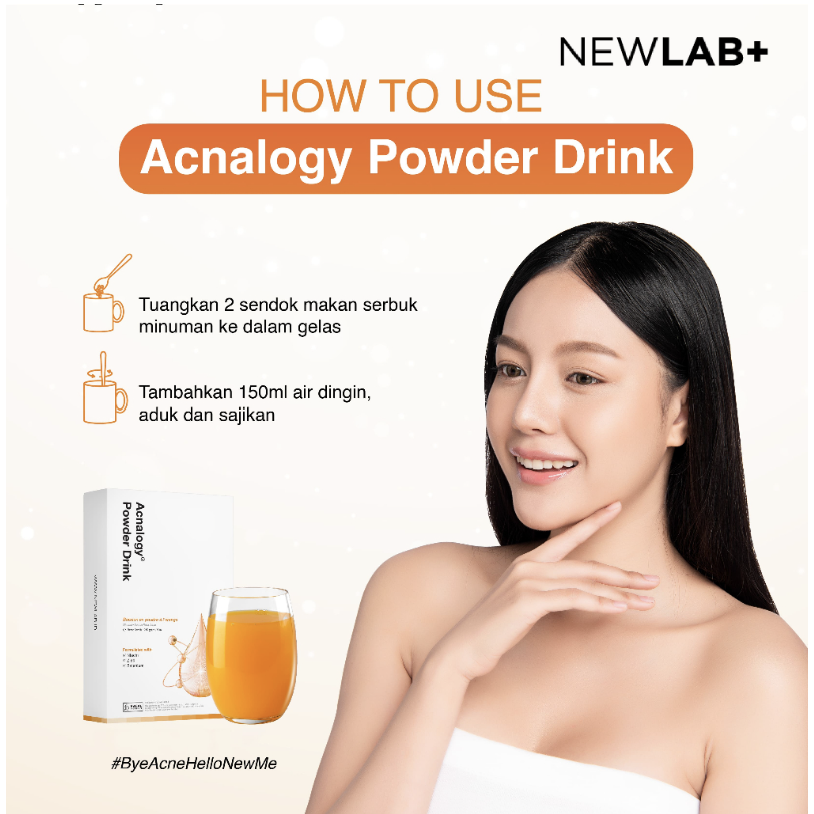NEWLAB Acnalogy Powder Drink | Obat Minum Jerawat | Minuman Antioksidan | Penghilang Bekas Jerawat | Acne Treatment Drink