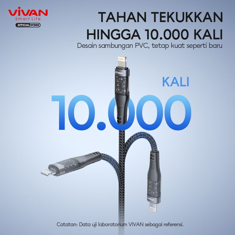 KABEL DATA TYPE C TO IPHONE VIVAN EXPLORE CL 27W FAST CHARGING