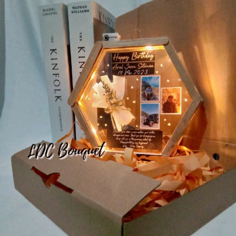 Frame hexagonal || kado ulang tahun || kado anniversary ||  kado wisuda