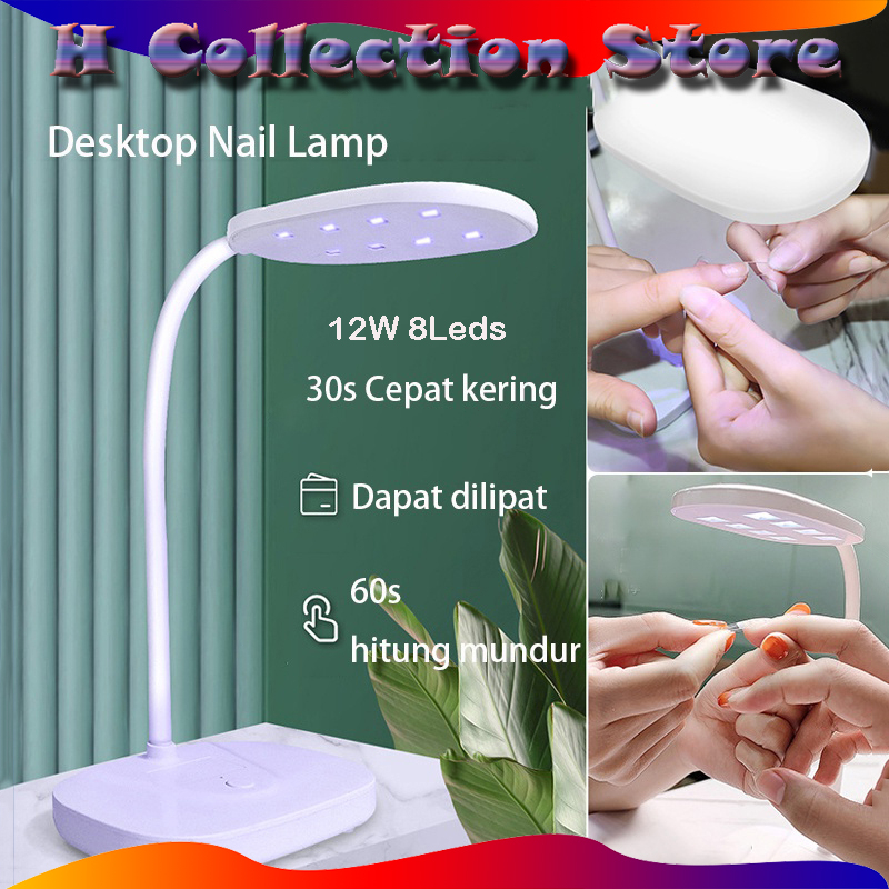 12W UV 8 LED Nail Lamp Extension Apres Aksesoris Kuku Alat Pengering Kutek Standing UV Lamp Pengering Kutek Gel