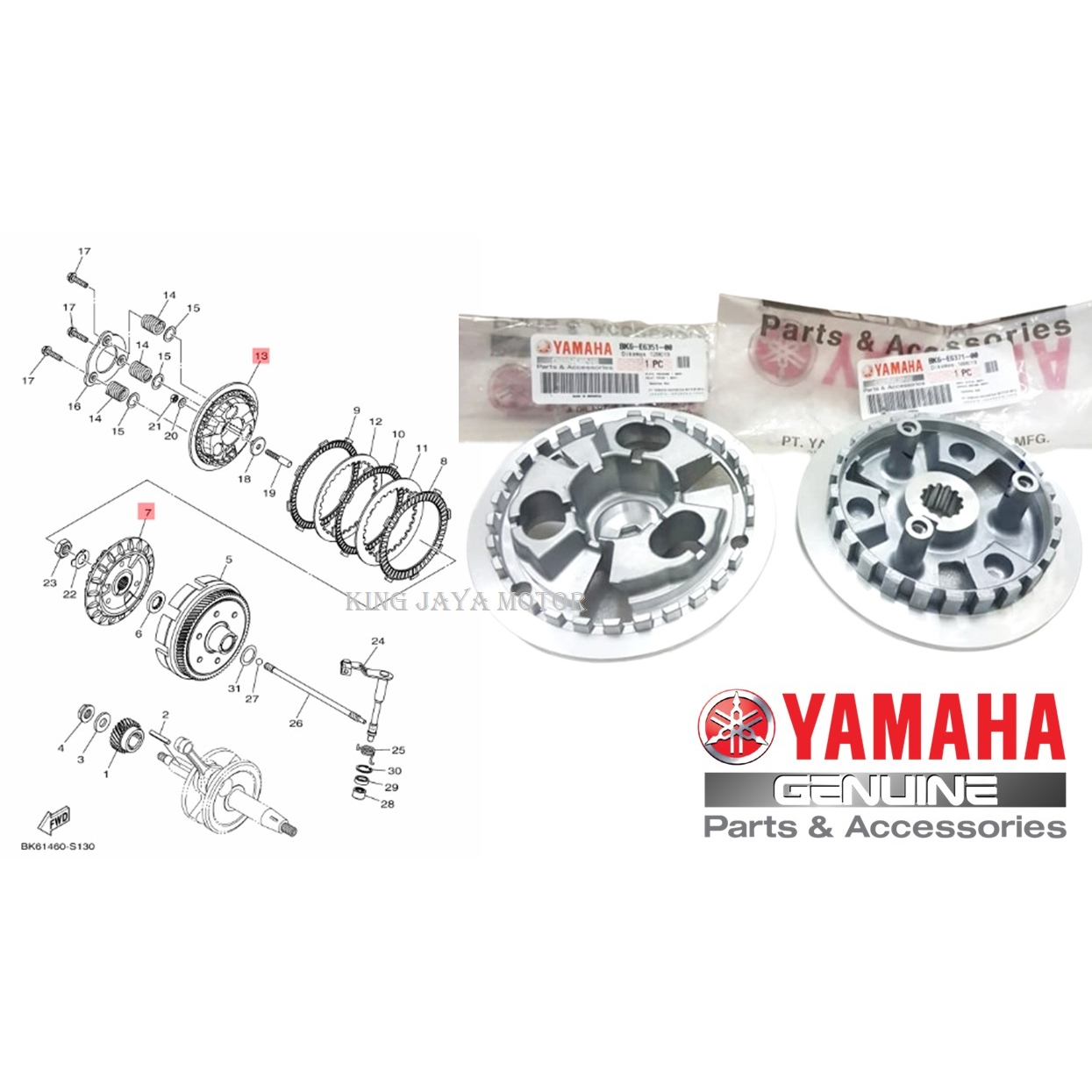 Kaki 4 empat plus lawan kaki 4 rumah kopling R15 Led new original yamaha BK6-E6351-00 & BK6-E6371-00