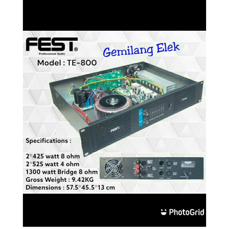 POWER AMPLIFIER FEST TE800/ TE 800 ORIGINAL
