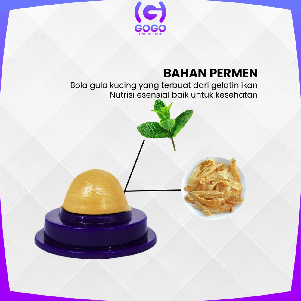 GOGO-C846 Cemilan Kucing Bola Catnip Snack Permen Bola Vitamin Cemilan Anabul Anti Stress / Makanan Hewan Catnip Snack Kucing Toys