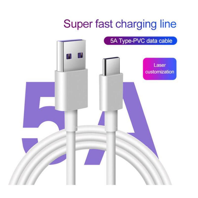 Kabel Data 5A Turbo Support Super Fast Charging 1/2Meter Usb Type C - Micro Usb 2.0 V8 Cable Charge