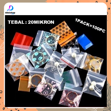 Plastik Kemasan | Plastik Klip Kecil Besar Motif Ziplock Berkualitas | Plastik Klip Obat 100 piece