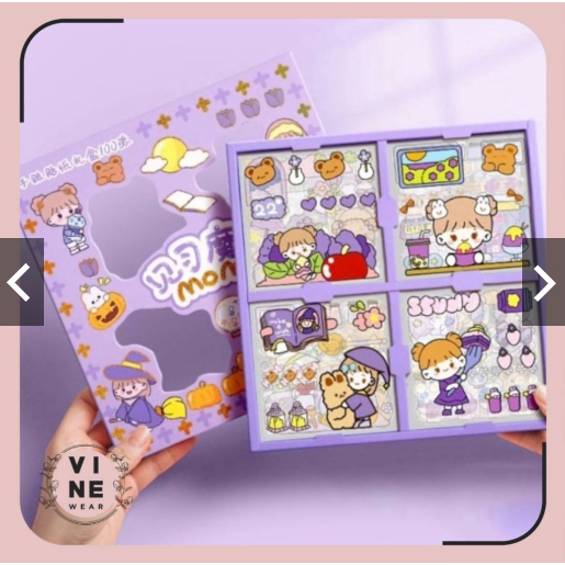 STICKER MOTIF KARTUN KOREA LUCU ANTI AIR/DEKORASI HANDBOOK SCRAPBOOK/STICKER BOTOL MINUM VD