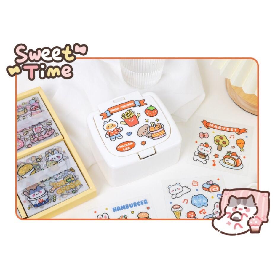 

Mini PVC Aesthetic Waterproof Fried Chicken & Dessert Animals Stickers