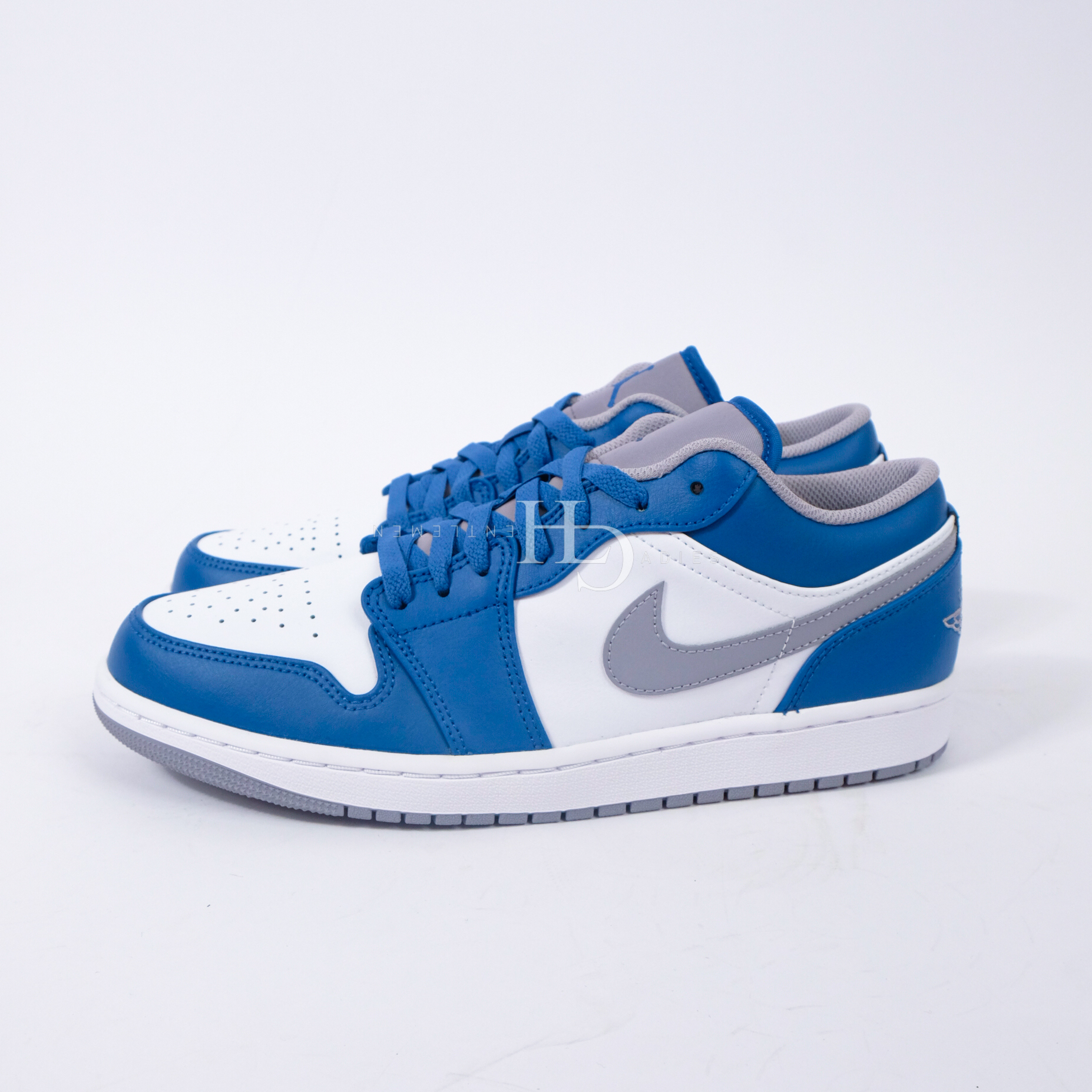 Air Jordan 1 Low True Blue Cement (Men) 553558-412