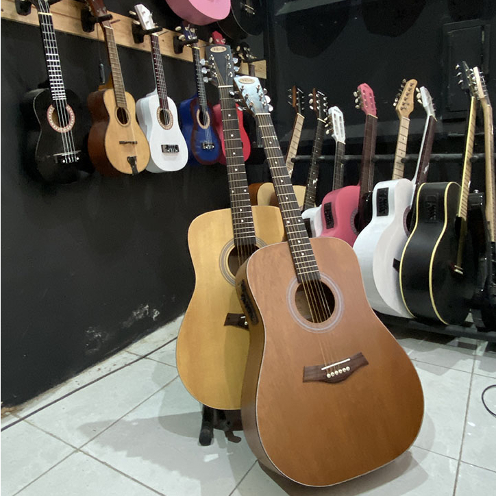 Gitar Akustik Elektrik merk KOWE gitar Original Bonus Lengkap Free Packing Kayu