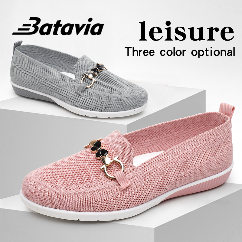 Batavia Shoes wanita flat rajut Sepatu  slip on murah perempuan sepatu slip-on kasual  A6