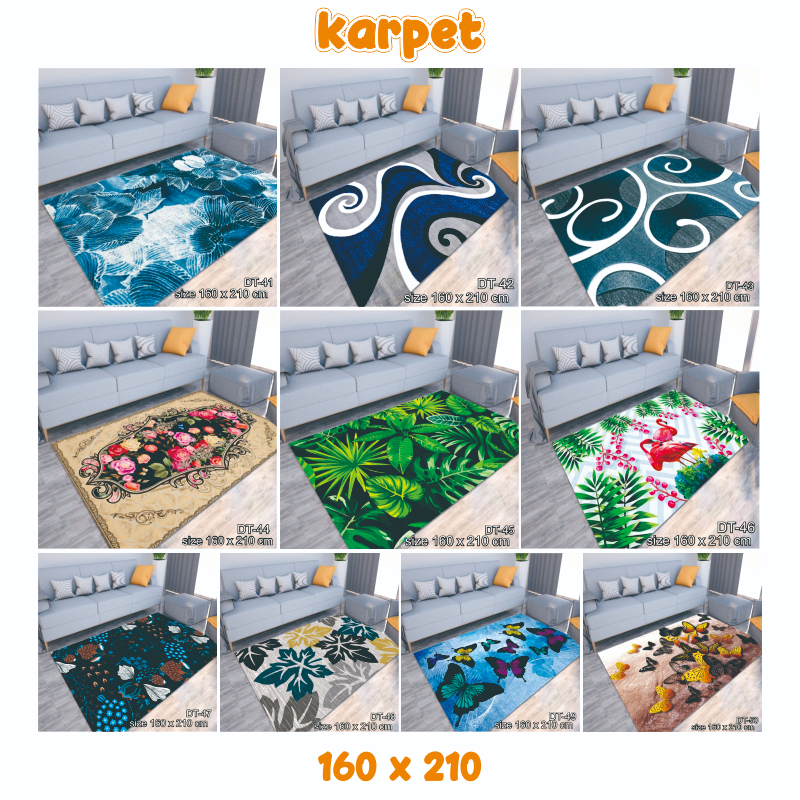 Karpet Lantai  Bulu Ruang Tamu Murah Anti Slip Ukuran 120 Cm X 180 Cm RANDOM