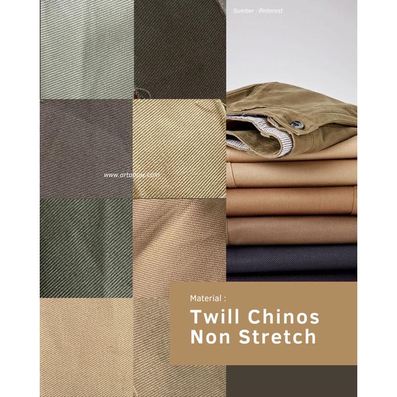 Kain Katun Twill Chinos Non strecth Uniqlo/Harga Dalam Hitungan 0,5m/Setengah Meter