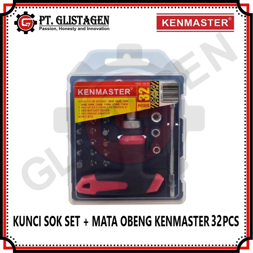 Kunci Sok Set 32 Pcs &amp; Mata Obeng KENMASTER