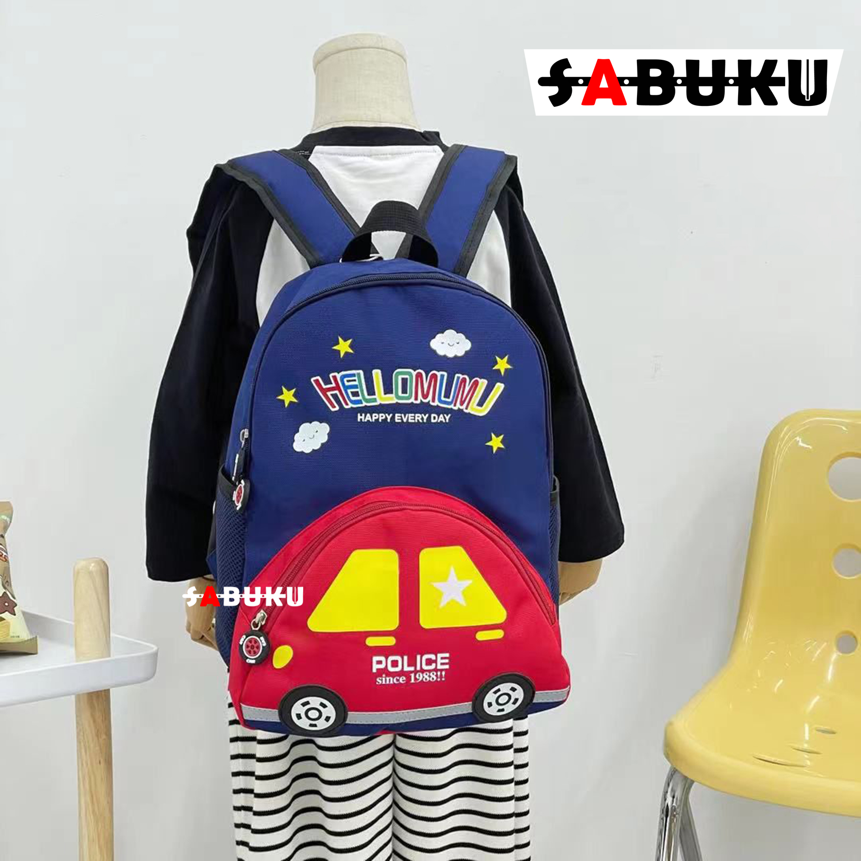 [SK]Tas Ransel Anak TK/SD Tas Punggung Karakter Car PoliceTas Backpack Terbaru - 302