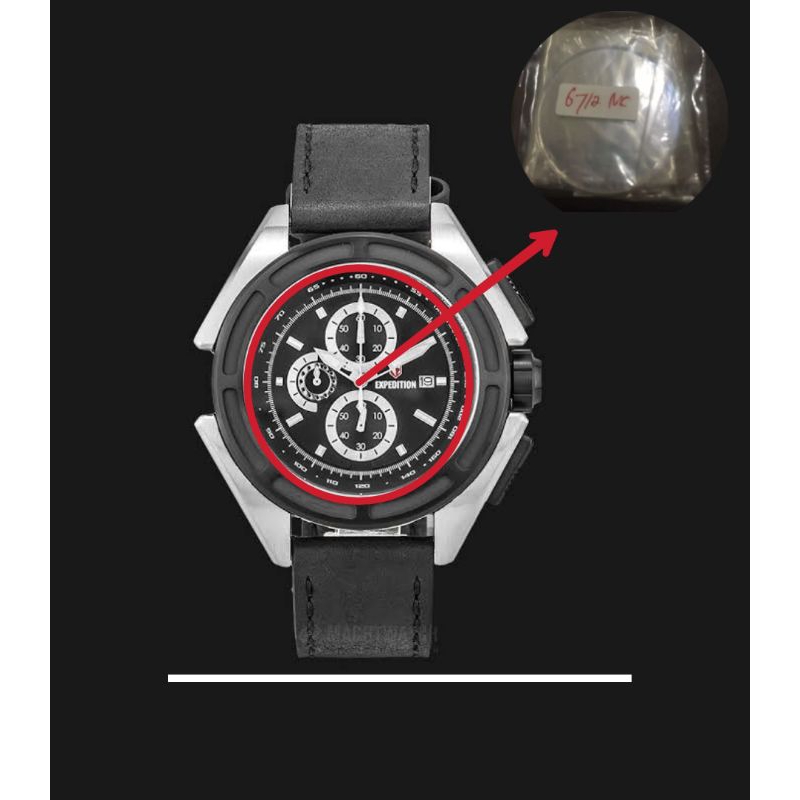 kaca jam tangan pria Expedition 6712 m original