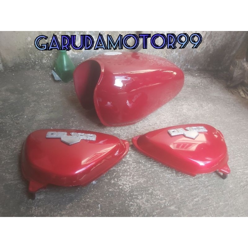 TANGKI TENGKO HONDA CB 100 CB 125 PRES PABRIK CAT ORI PABRIK SUPER PRESISI SET COVER AKI SEPASANG  K