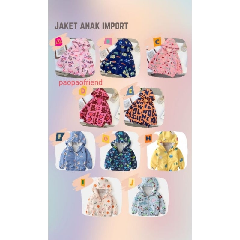 Jaket impor import anak bayi parasut