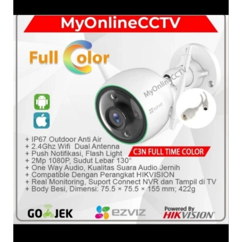 EZVIZ C3N IP CAM OUTDOOR COLOR NIGHT VISION 1080P CCTV By HiKVISION