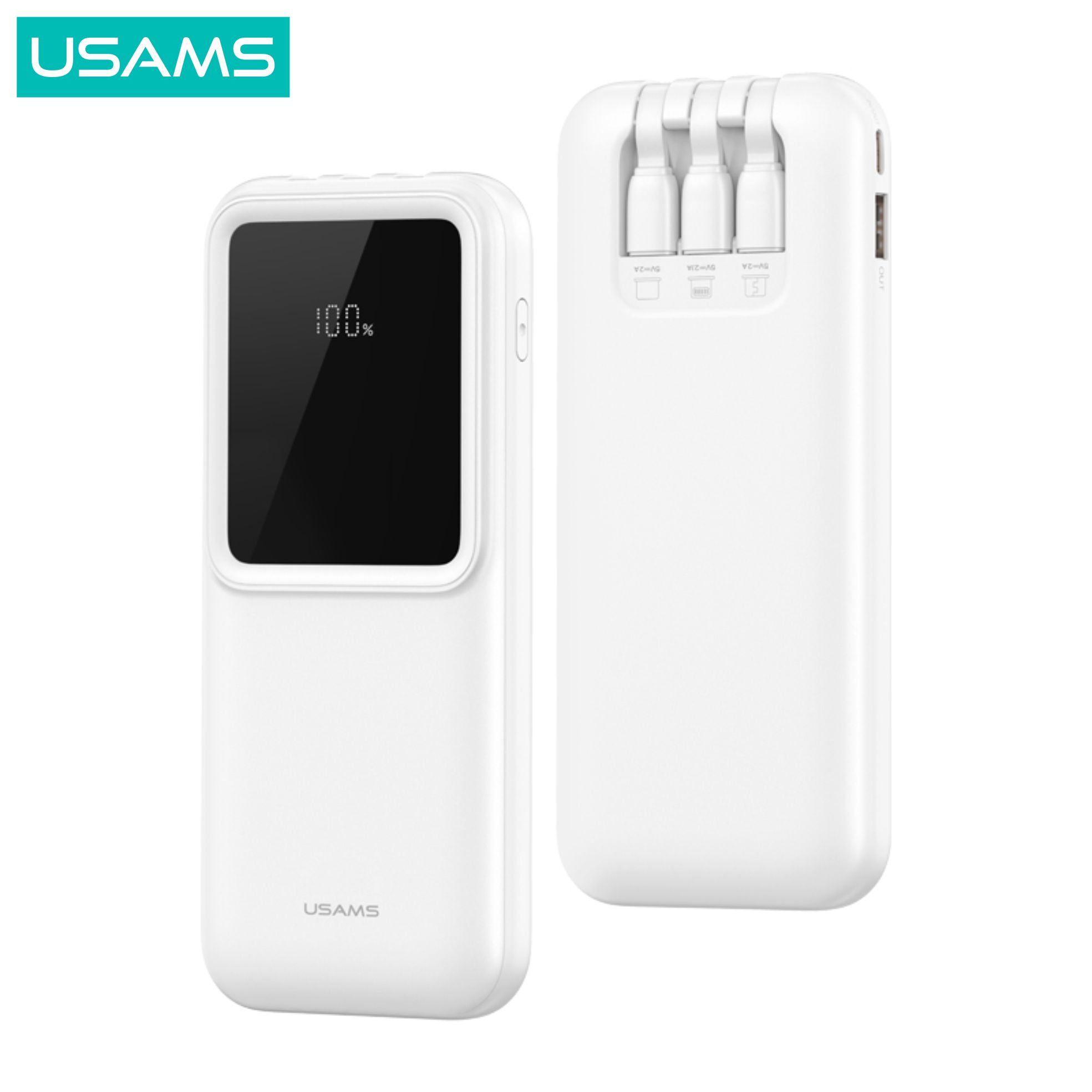 USAMS X-chel Powerbank with Cables 10000mAh Dual-port Digital Display