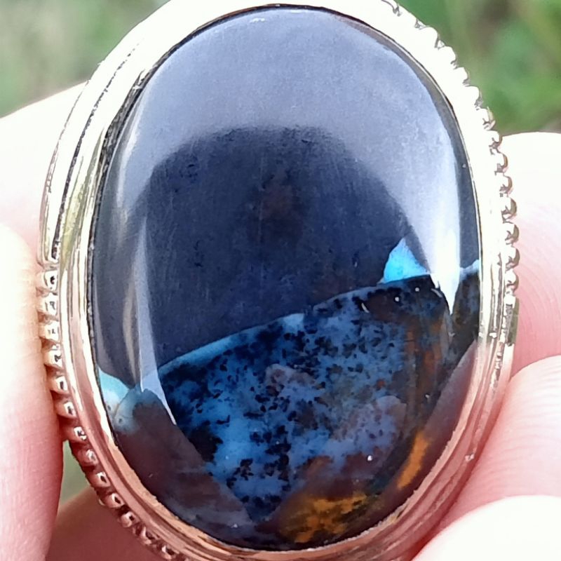 ✅[ UNIK ] Natural Bacan Doko Blue Majiko Kembang ( batu akik asli Ternate - bukan obi idocrase giok 