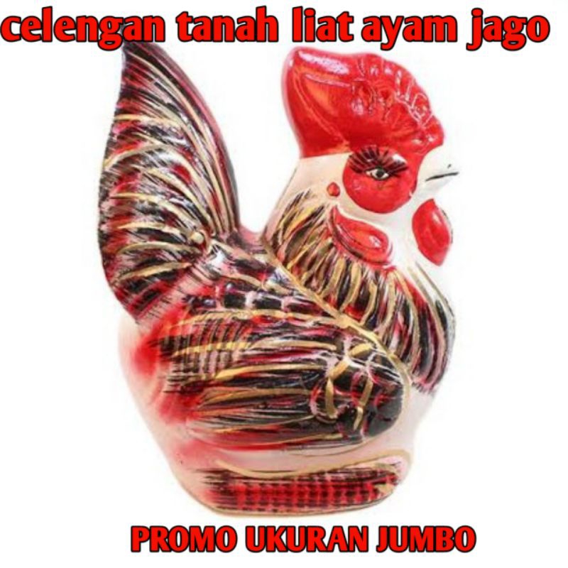 Celengan ayam jago karakter celengan termurah celengan tanah liat COD