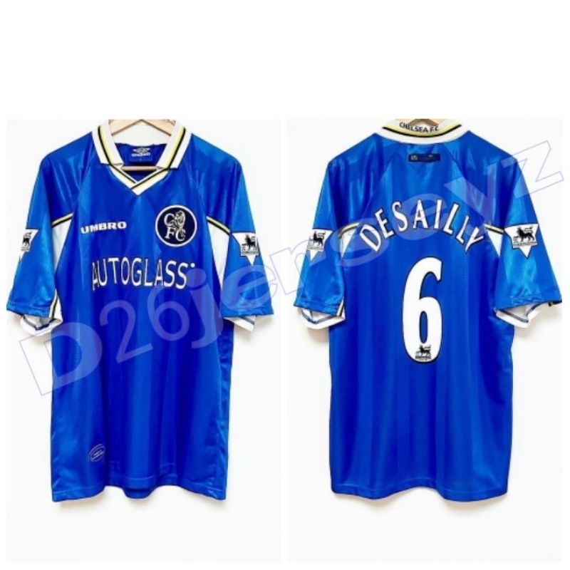 Jersey RETRO ChelseaA_ Home 1997 / 1998 + Nameset Font RETRO OFFICIAL + Patch