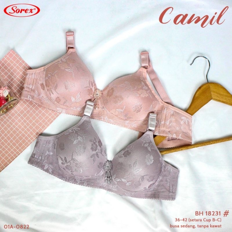 Sorex  bra BH 18231 Camil  (36-42) tanpa kawat, Busa tipis cup 3/4