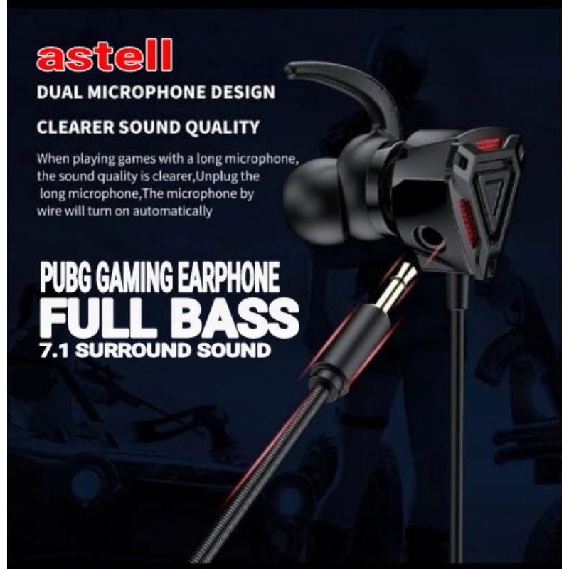 Headset Earphone Gaming Astell AT-90 FOR MOBILE LEGANT PUBG