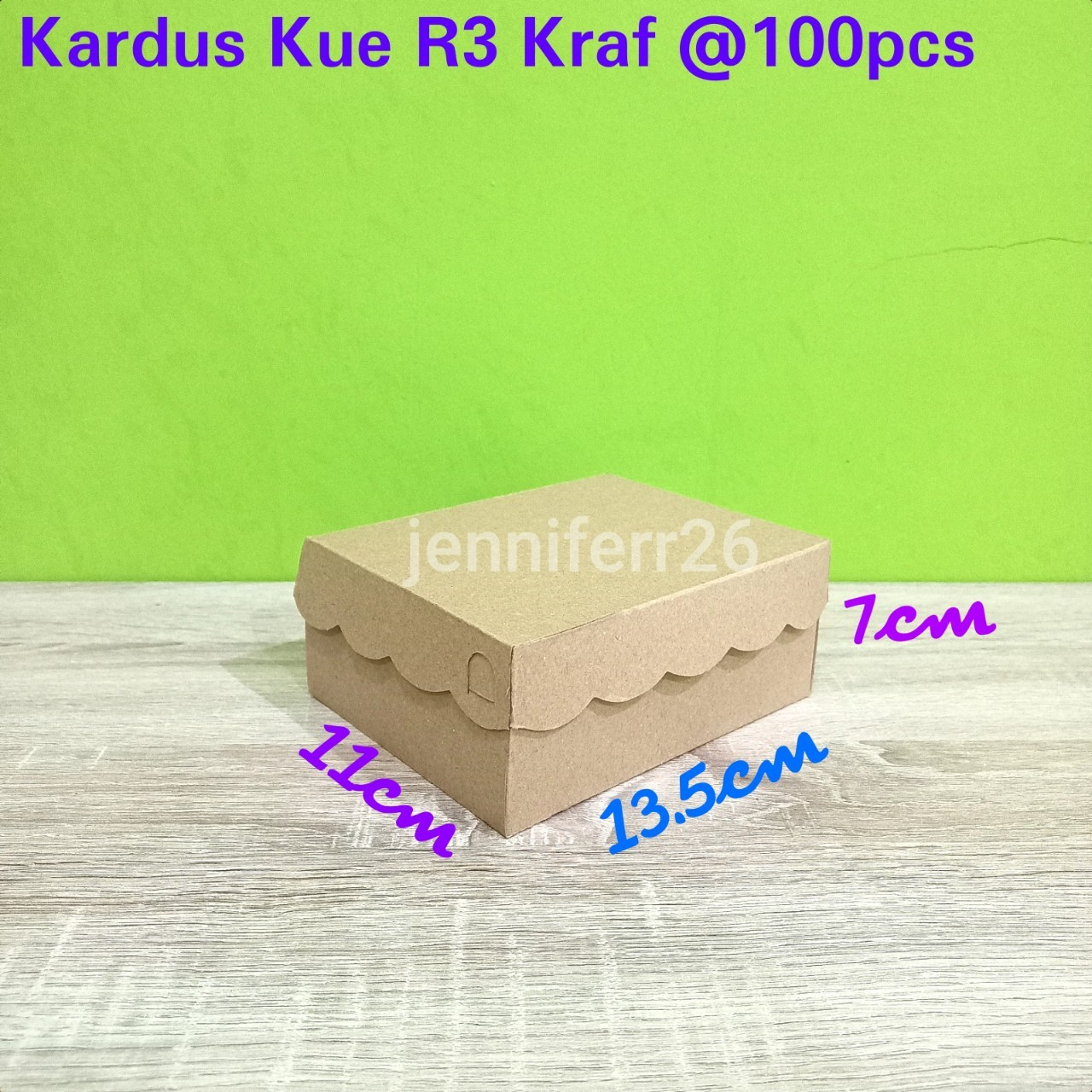 

Kardus coklat R3 kraf 13.5cm x 11cm x 7cm 310gsm kardus jajan kue coklat