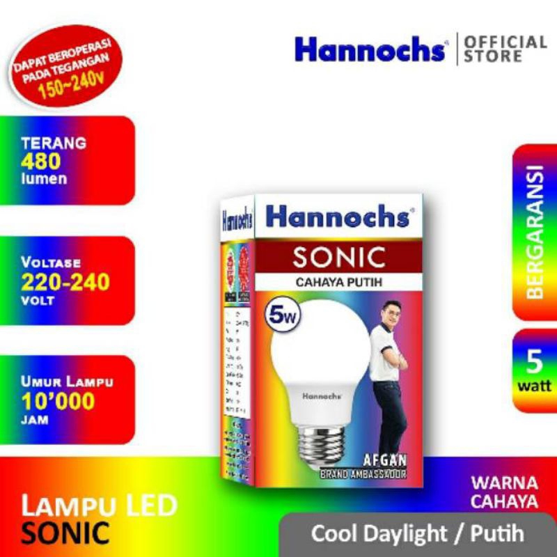 Led HANNOCHS SONIC 5 Watt / Lampu Hannochs Sonic 5 Watt Cahaya Putih