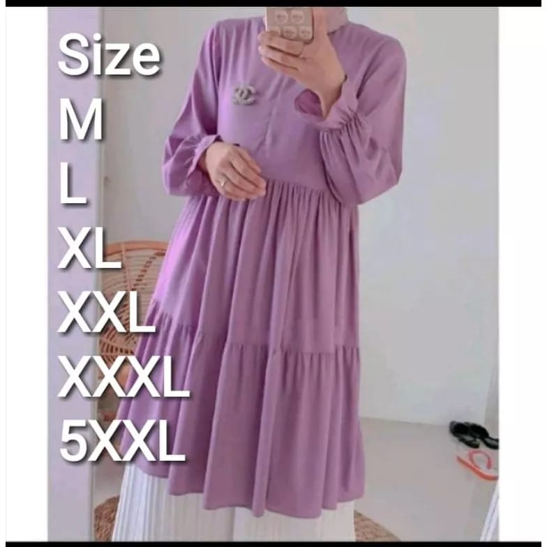 Soraya Tunik Susun Rempel/Atasan Tunik/Tunik Soraya Susun Rempel Resleting busui M L XL XXL XXXL 5XL