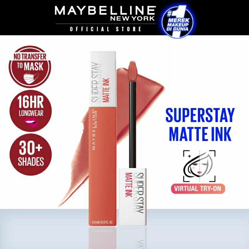 Maybelline Liquid Matte Lipstick Make Up Superstay Matte Ink Lipstik / 130 Self Starter / 210 Versat