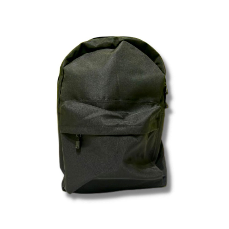 Tas Sekolah Backpack Basic Black Hitam Bag